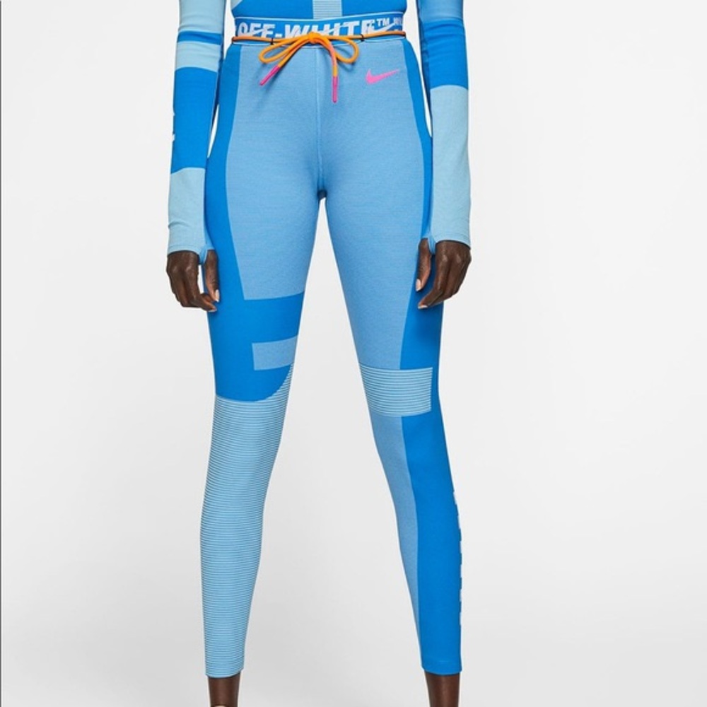 Off-White x Nike Women's Easy Run Leggings Photo Blue Size XS